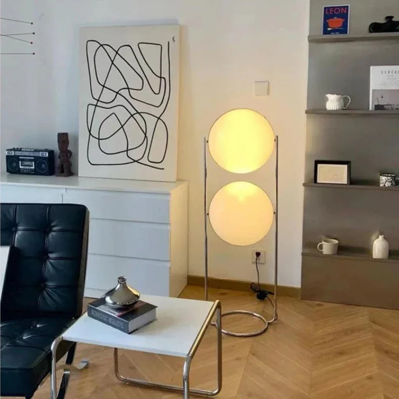 Garrault Delord Floor Lamp Chrome Metal White Acrylic Ball Floor Light Living Room Hotel Room Sofa Decoration Lamp