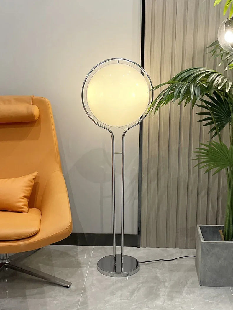 Garrault Delord Floor Lamp Chrome Metal White Acrylic Ball Floor Light Living Room Hotel Room Sofa Decoration Lamp