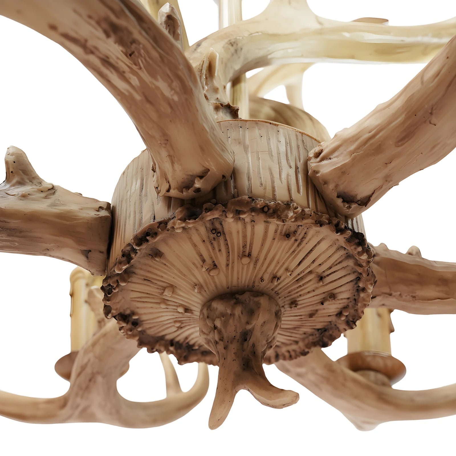 110V Resin Deer Antler Ceiling Light Retro Style Deer Chandelier 6 Lights for Dining Room Kitchen Hallway Bars Hotels