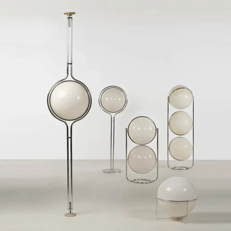 Garrault Delord Floor Lamp Chrome Metal White Acrylic Ball Floor Light Living Room Hotel Room Sofa Decoration Lamp