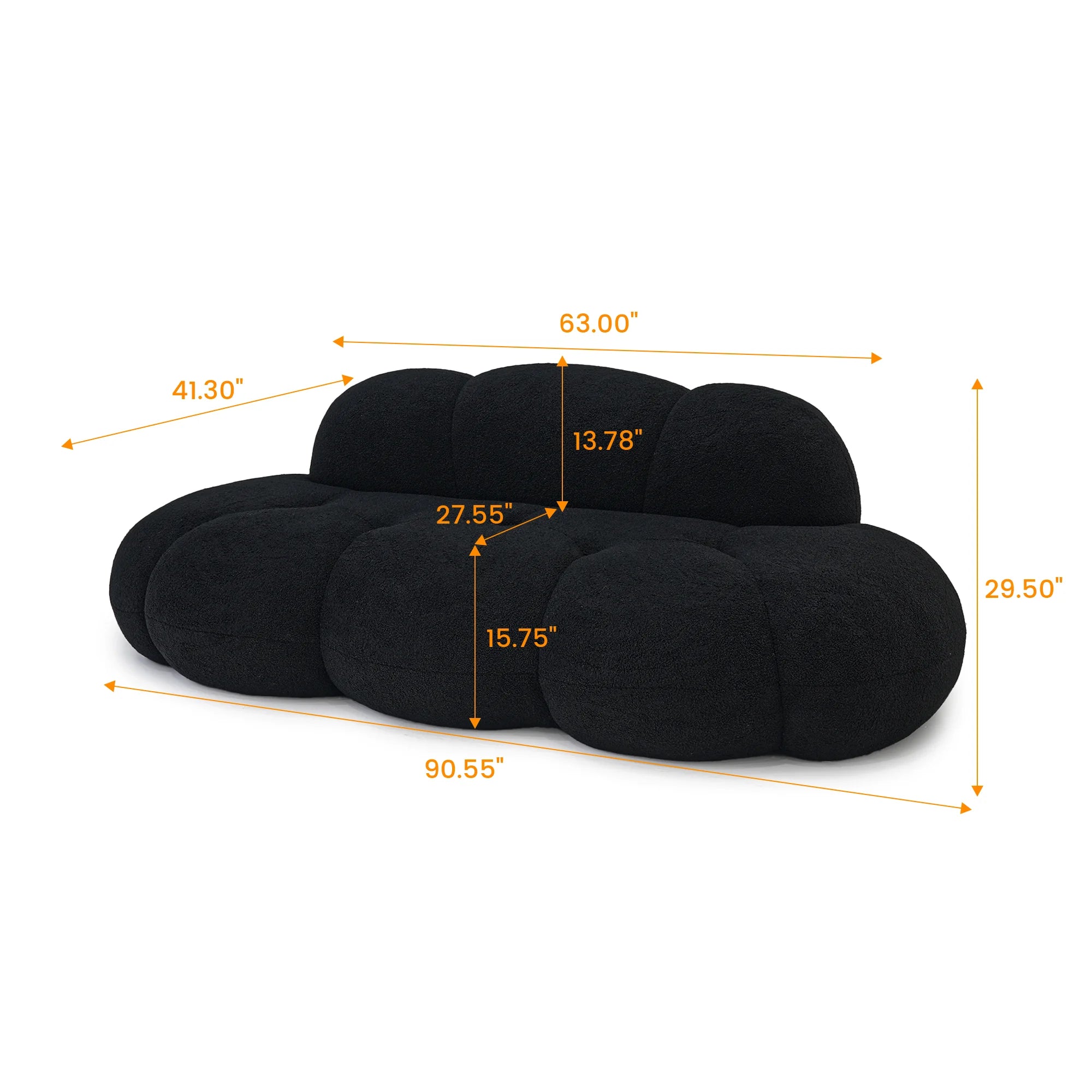 Sdorens Modern Cloud Shaped Couches for Living Room Comfy Upholstered Cloud Shaped Leisure Sofa Couch for Bedroom Apartment