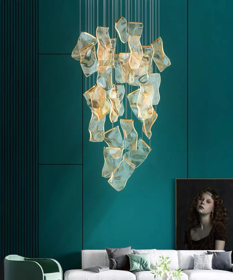 Modern home decor led lights pendant light lamps forstaircase Chandeliers for living room hanging light indoor lighting