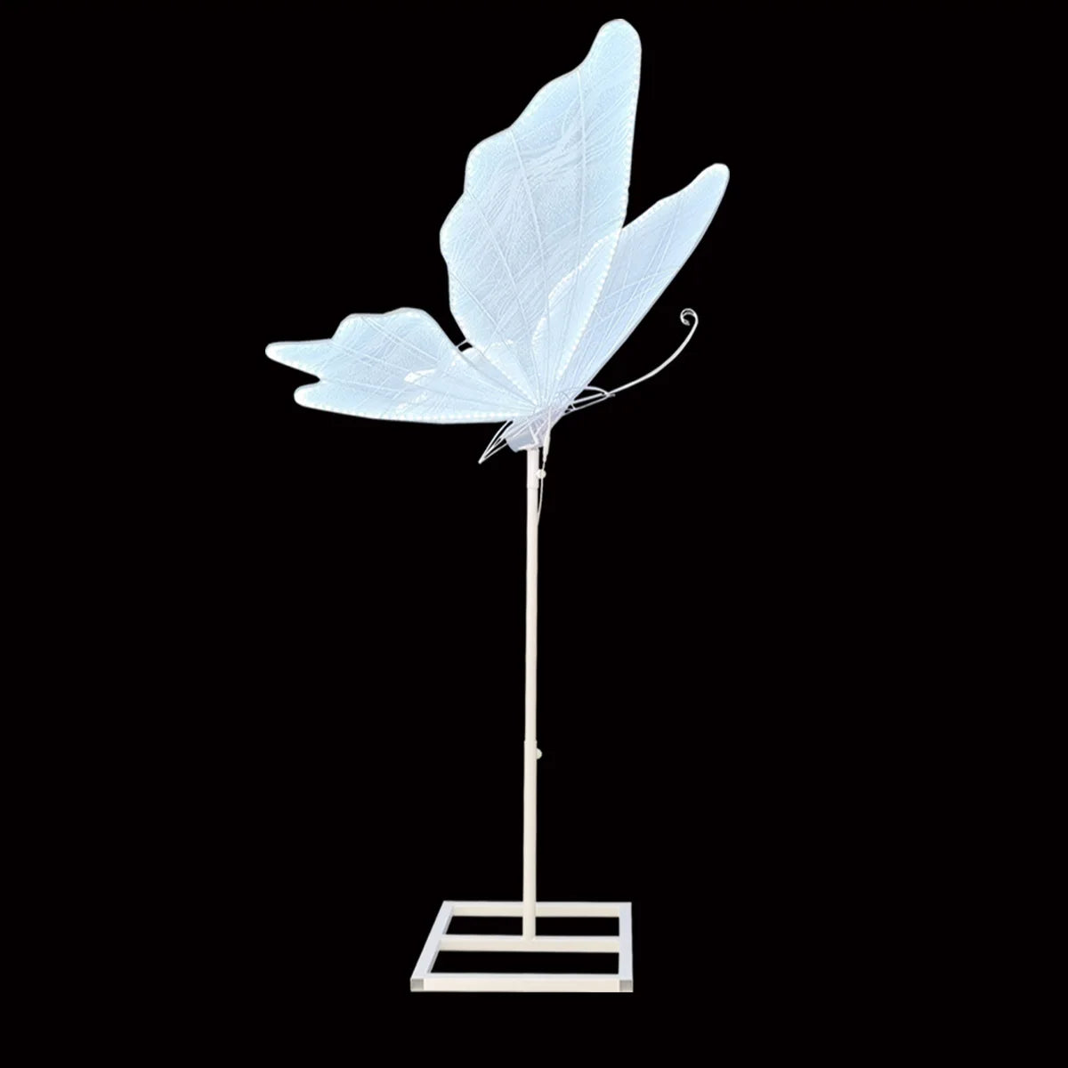 2Pcs New luminous butterfly wedding props road guide lights stage electric wings iron decoration ornaments