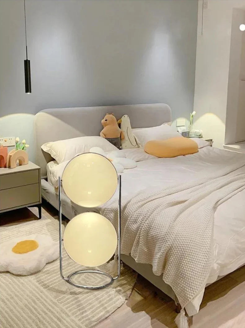 Garrault Delord Floor Lamp Chrome Metal White Acrylic Ball Floor Light Living Room Hotel Room Sofa Decoration Lamp