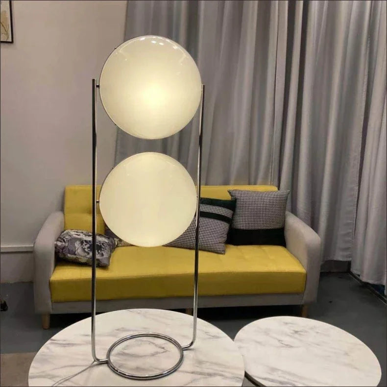 Garrault Delord Floor Lamp Chrome Metal White Acrylic Ball Floor Light Living Room Hotel Room Sofa Decoration Lamp