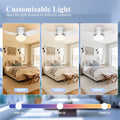 Mexllex Three Leaf Ceiling Fan with Light & Remote Control, 6 Speed, Reversible Noiseless, Dimmable LED Chandelier for Bedroom